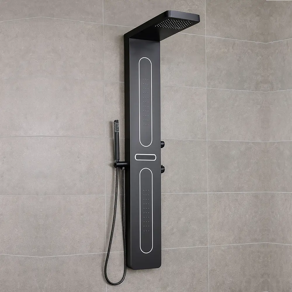 Aquavit LED Shower Panel (Black) 1500mmx220mm - Image 2