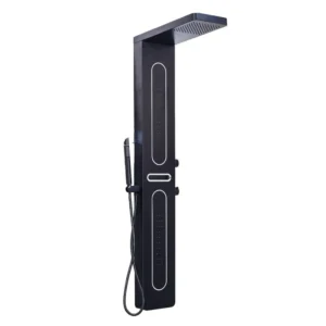 Aquavit LED Shower Panel (Black) 1500mmx220mm