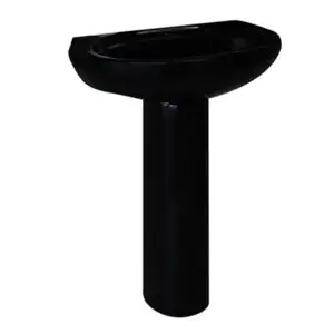Repose Wash Basin with Pedestal Black