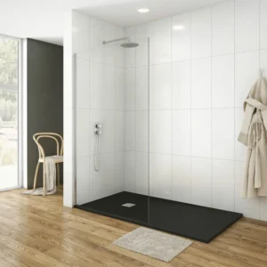 Aqua Vista Shower Screen Clear Glass Chrome Finish 1000X2000X8mm