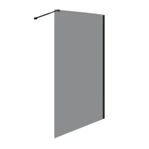 Onyx Vista  Shower Screen Grey Glass Black Finish 1200X2000X6mm