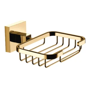 Elara Brushed Gold Soap Basket