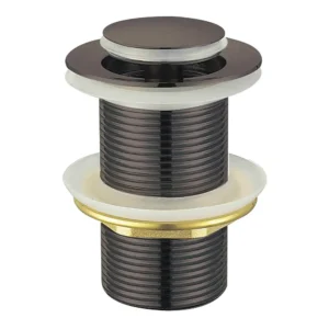 Aquavit Brass Popup Waste Unslotted Gun Grey 32mm