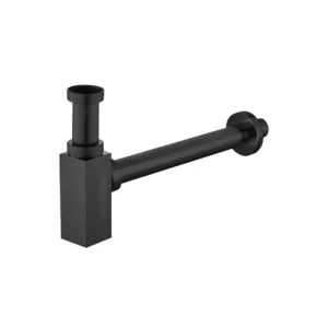 Aquavit Square Brass Bottle Trap Matt Black 32mm