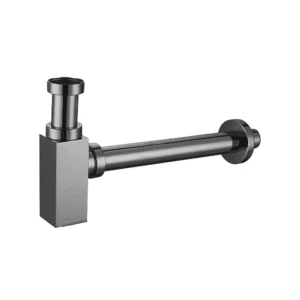 Aquavit Square Brass Bottle Trap Gun Grey 32mm