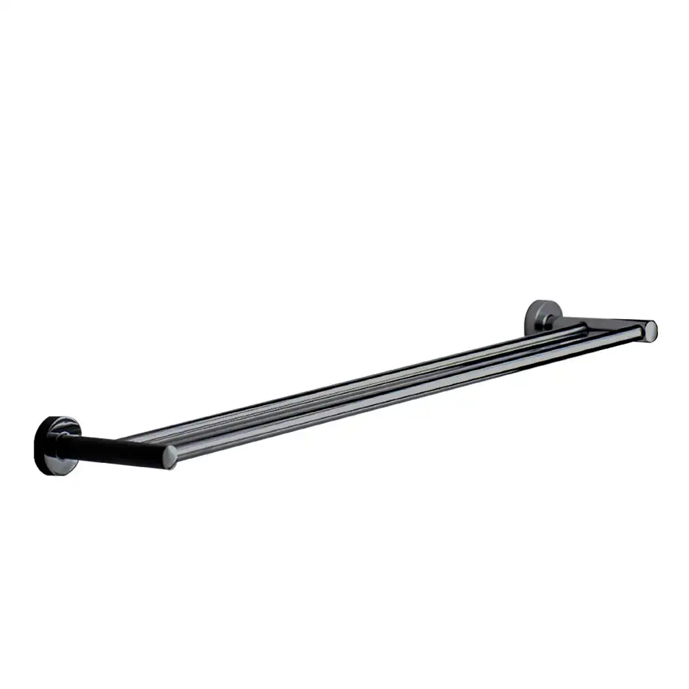 Aquavit LaDiora Double Bar Towel Rail Black