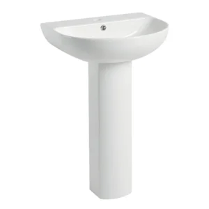 Repose Wash Basin with Pedestal White