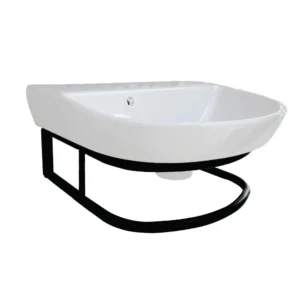Modern Curve Basin With Bracket-White