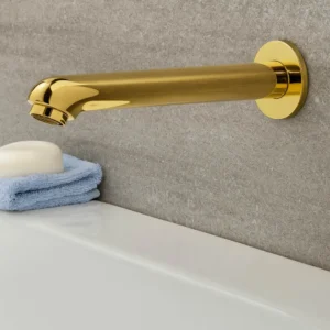 Alco Spout Round with Rosette – Brush Gold 150mm