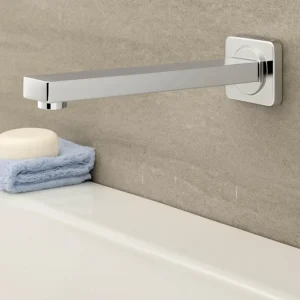 Alco Spout Square with Rosette – Chrome 150mm
