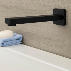 Alco Spout Square with Rosette – Black 150mm