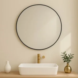 Mecury Frame Mirror Black 400X400mm