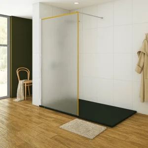 Shower Screen - Frosted Glass With Gold Frame 1000x2000mmx6mm