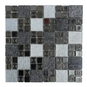 Jasper Nero Glass Mosaic Polished Nero Style 300×300×4mm