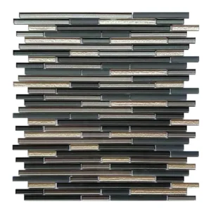 Fusion Blend Glass Mosaic Mixed Neutral Tones 300×300×4mm