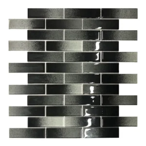 Oasis Nero Glass Mosaic Polished Black Finish 300×300×4mm
