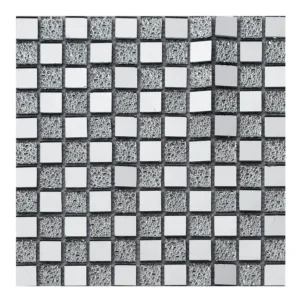 Cosmic Silver Glass Mosaic Polished Silver Style 25×25×3.8mm