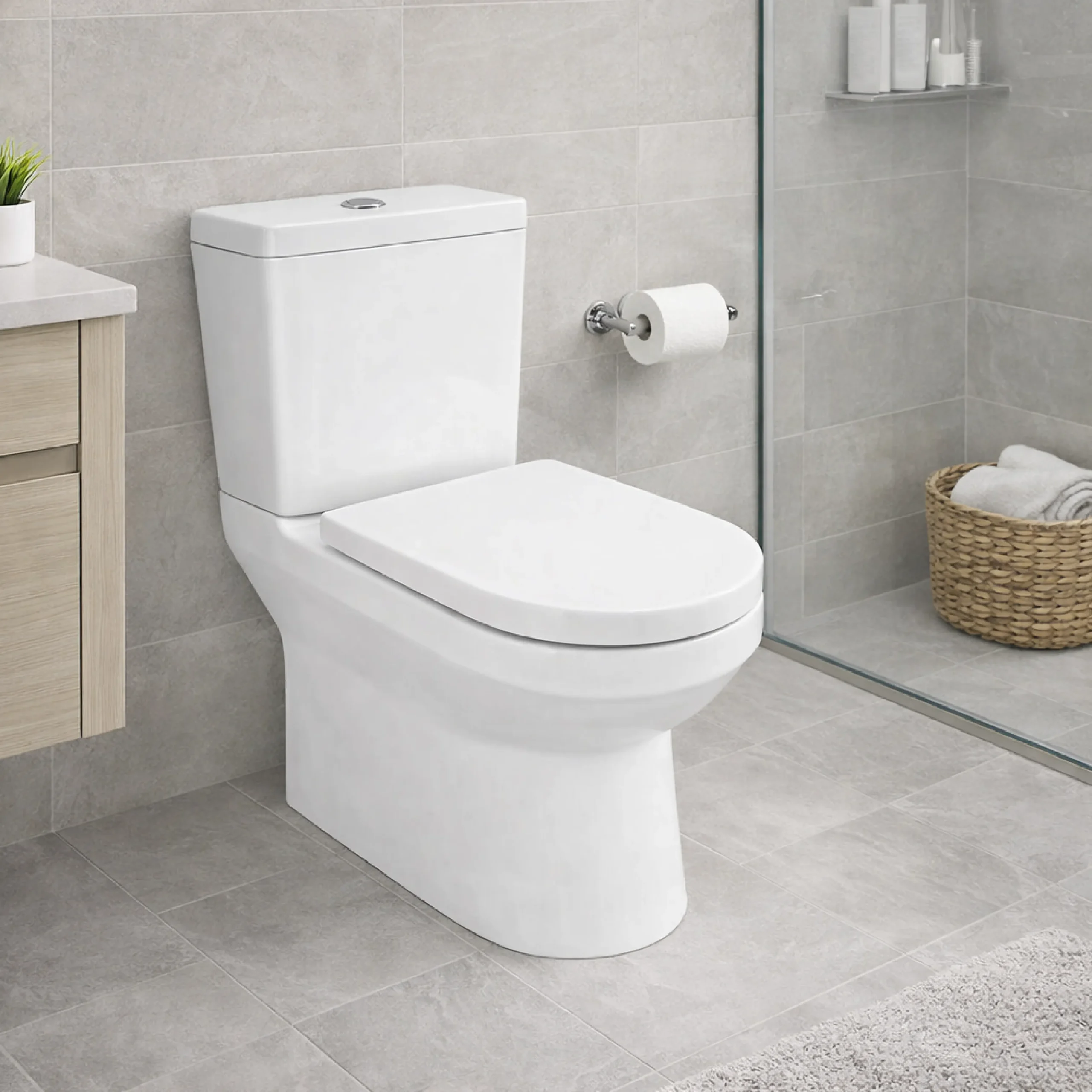Alco Jonell White Top Flush Toilet Close Couple Set - Image 2