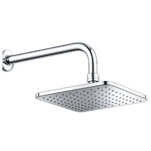 Aquavit Chrome Square Shower Head with Arm 200mm