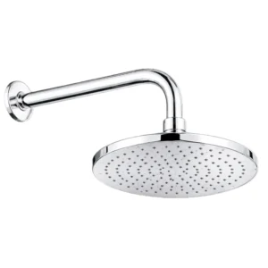 Aquavit Chrome Round Shower Head with Arm 200mm