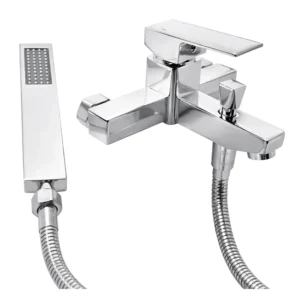 Aquavit Harmony Bath Mixer with Hand Shower & Hose Chrome
