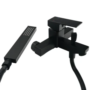 Aquavit Harmony Bath Mixer with Hand Shower & Hose Black