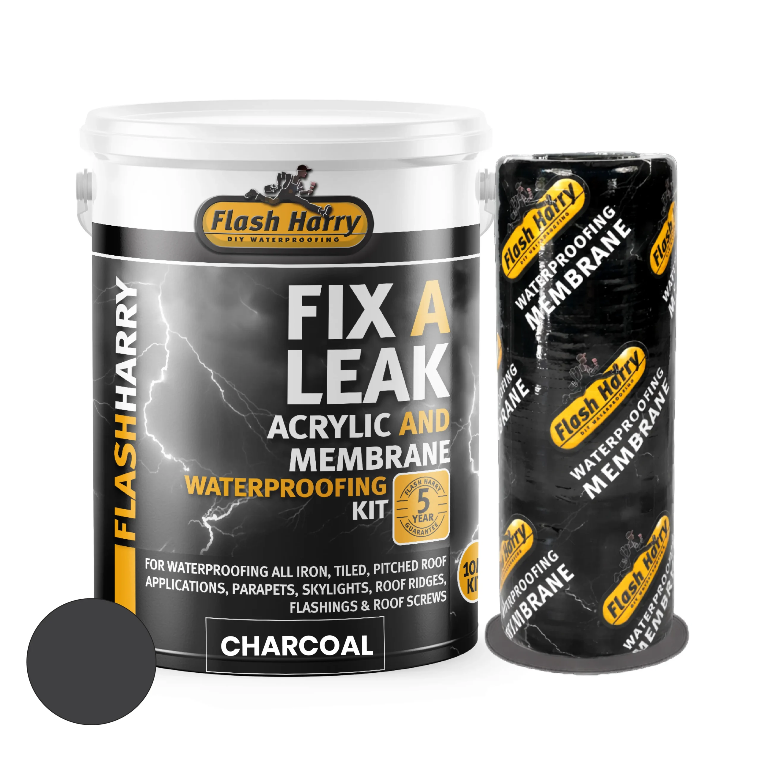 Flash Harry Roofseal Fix A Leak Charcoal 5L