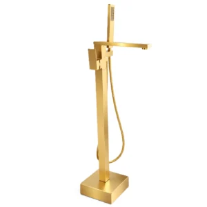 Aquavit Freestanding Bath Mixer Square -Brushed Gold