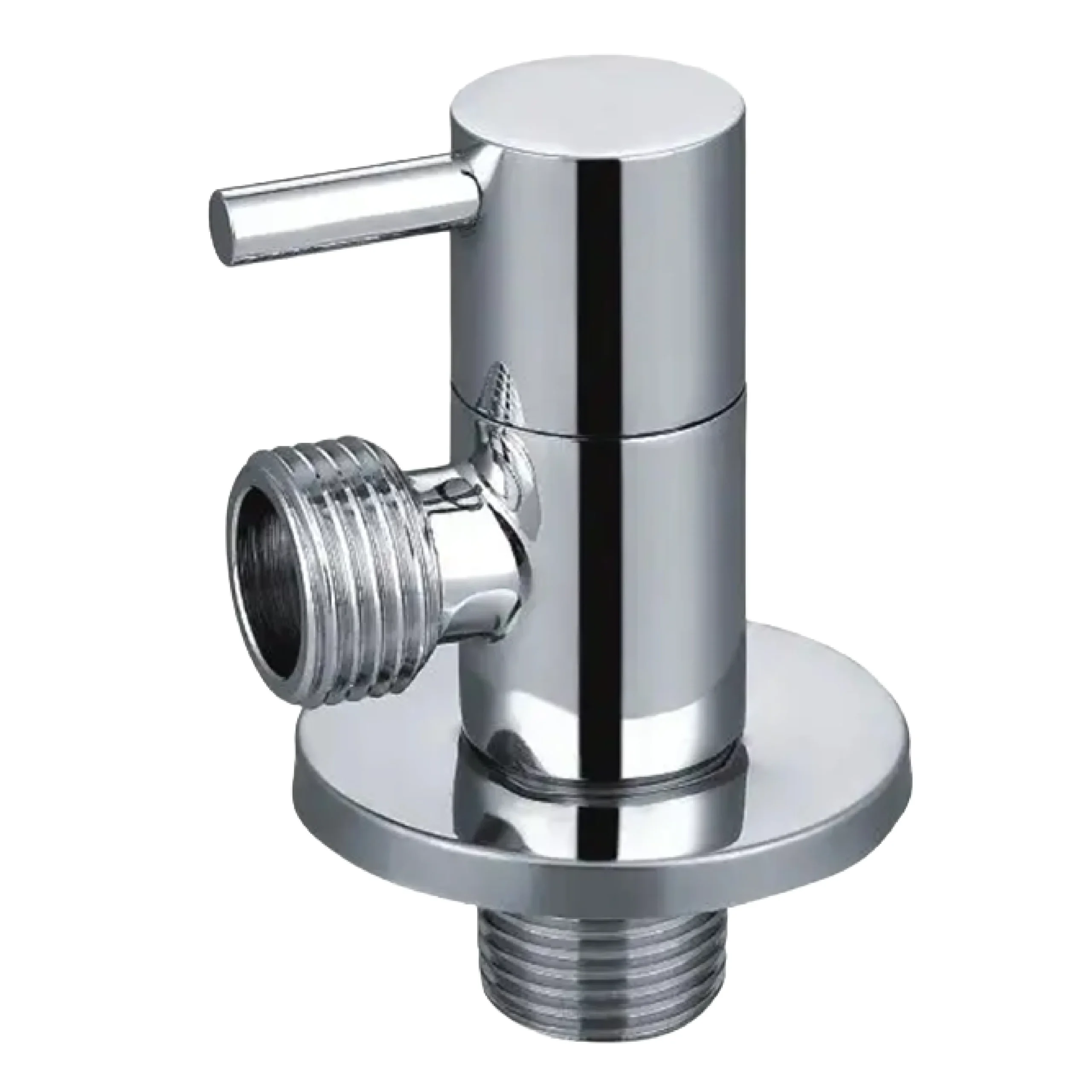 Aquavit Chrome Round Brass Angle Valve 15×15mm