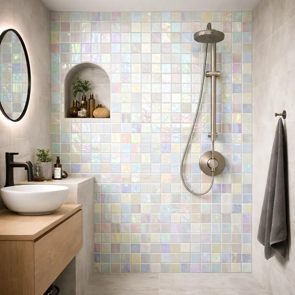 Hoxton Pearl Glass Mosaic 300X300X4mm - Image 2