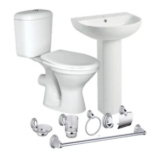 Top flush toilet + Basin & Pedestal combo