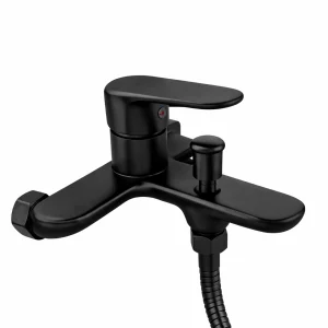 Aquavit Lenoro Bath Mixer with hose 35mm Black