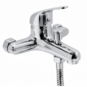Aquavit Trinity Bath Mixer with hose 40mm Chrome Brass