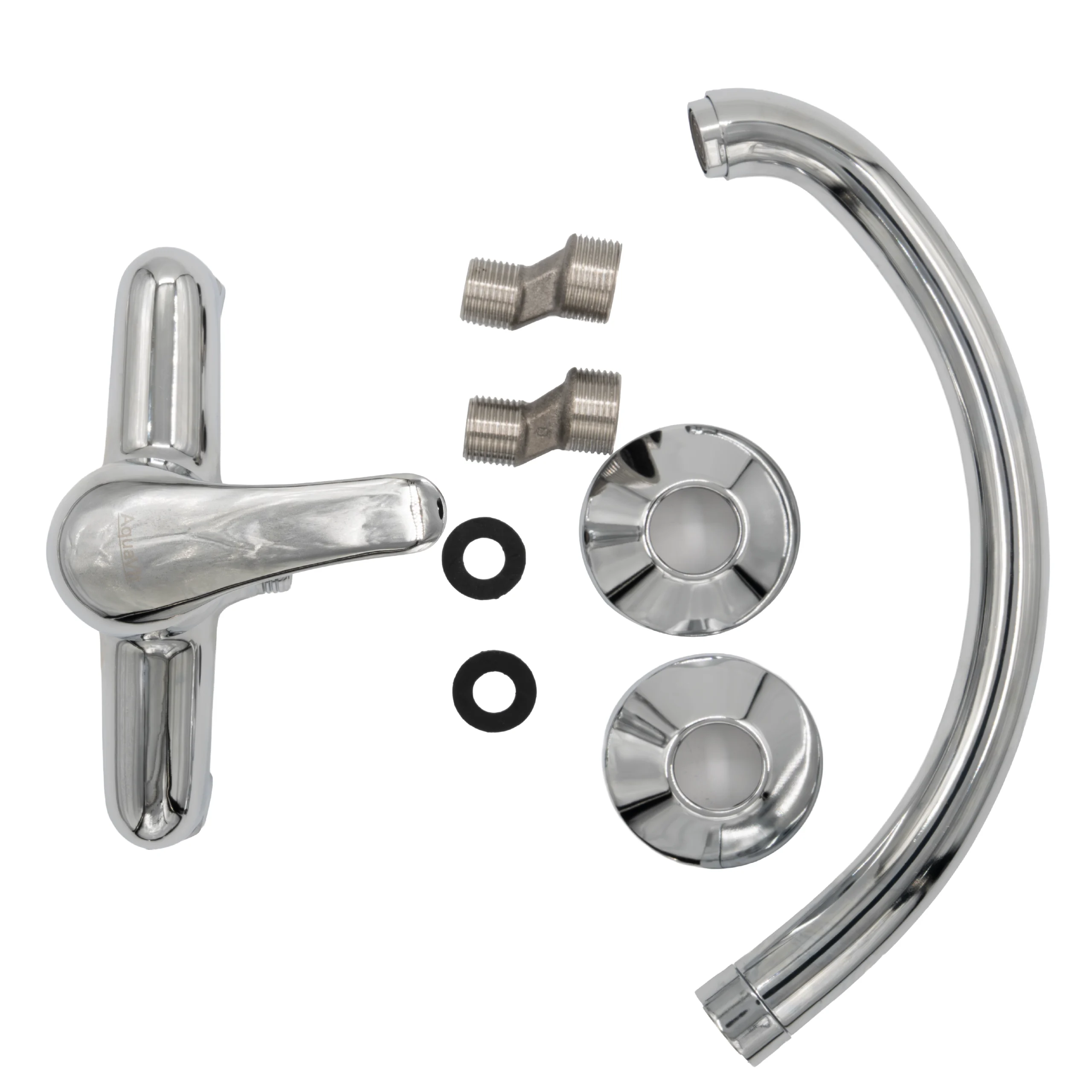Aquavit Trinity Sink Mixer Wall Type High Rise Swivel Spout Chrome - Image 3