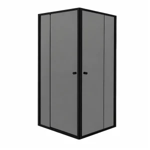 Corner Entry Shower Door - Square Grey Glass 900×900×1800mm