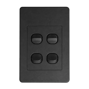 Lesco 4 Lever Light Switch Eco Black