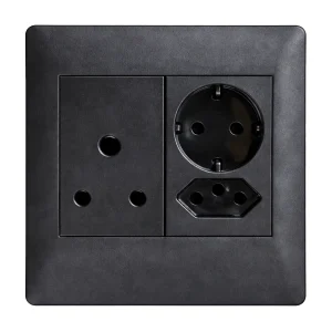 Lesco Single Plug with Schuko Eco Black