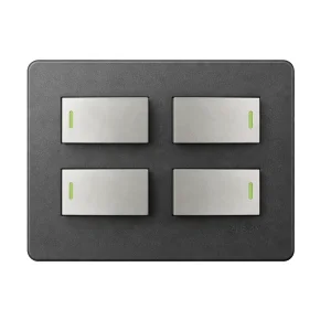 AUS Lux Light Switch 4 Lever Silver Grey