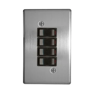 AUSMA Metal Silver Light Switch 4 Lever