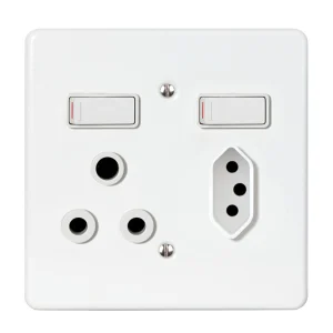 Lesco Single Plug 2 Pin White Steel