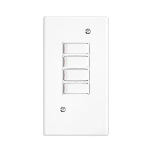 Lesco 4 Lever Light Switch White Steel