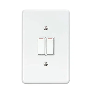 Lesco Light Switch 2 Lever White Steel