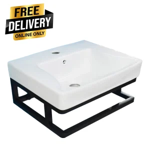 Urban Square Basin With Bracket-White