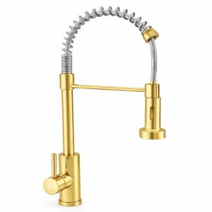 Alco Pull-Out Sink Mixer Spring Type Gold