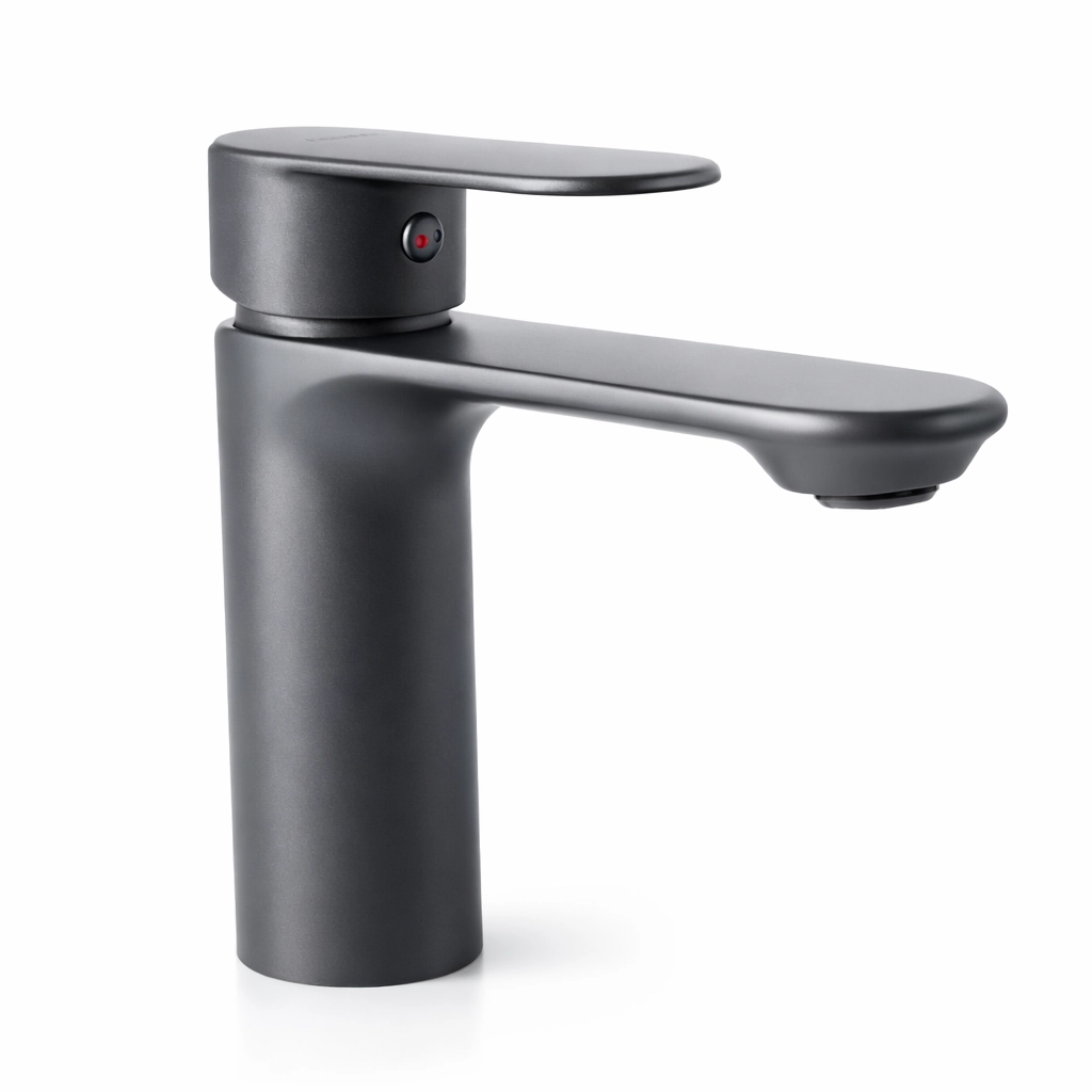 Aquavit Lenoro Basin Mixer 30mm Gun Grey