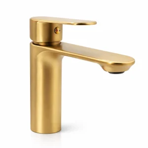 Aquavit Lenoro Basin Mixer 30mm Brush Gold