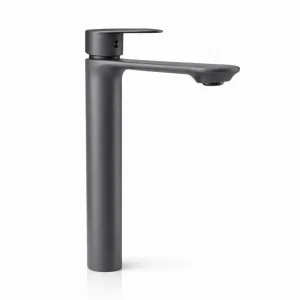 Aquavit Lenoro Basin Mixer Long Body 30mm Gun Grey