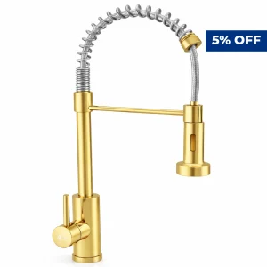 Alco Pull-Out Sink Mixer Spring Type Gold