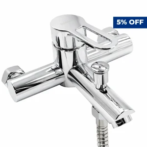 Aquavit Oceana Bath Mixer with hose 35mm Chrome