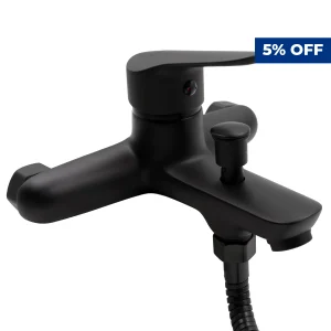 Aquavit Bravino Bath Mixer with hose 35mm Black